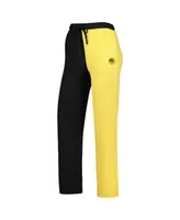 Women's ZooZatz Black, Gold Iowa Hawkeyes Colorblock Cozy Tri-Blend Lounge Pants