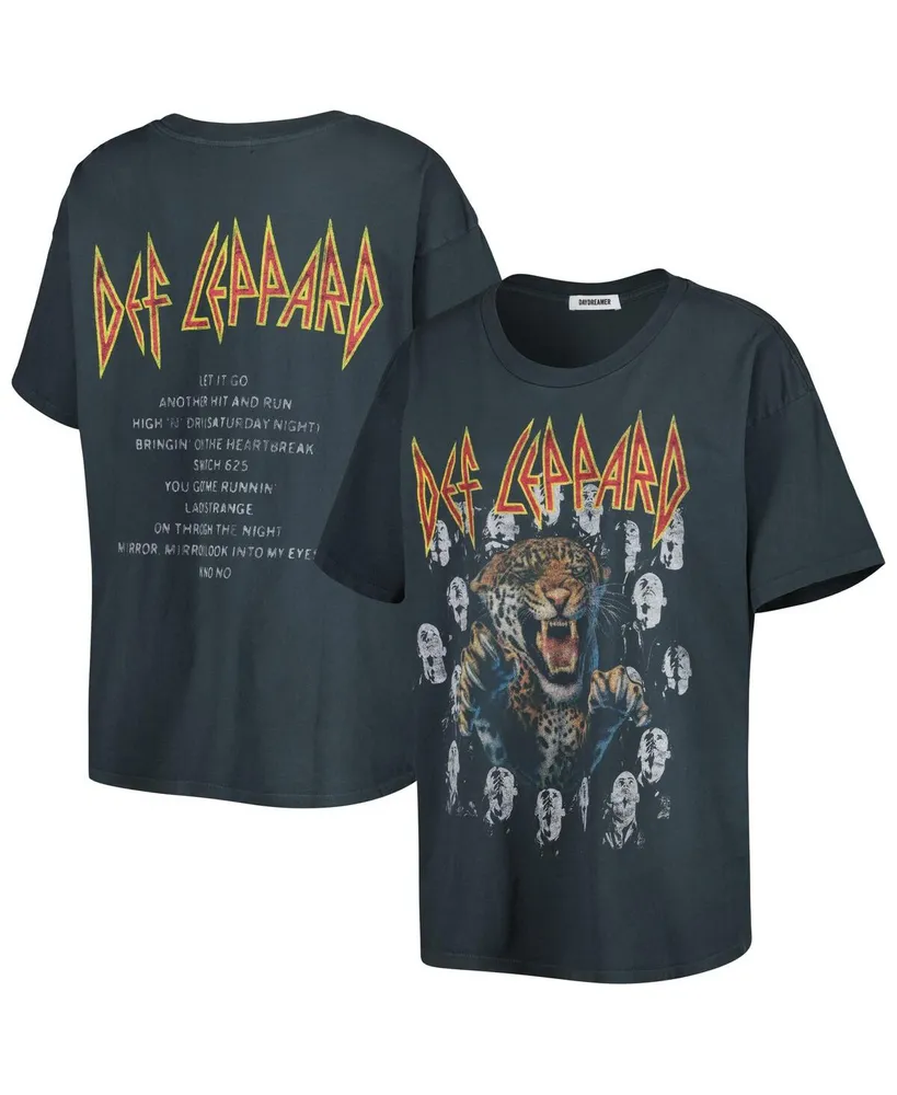 Women's Black Distressed Def Leppard Graphic T-shirt