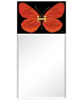 Empire Art Direct "Designer Butterfly" Rectangular Beveled Mirror on Free Floating Printed Tempered Art Glass, 48" x 24" x 0.4"