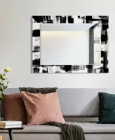 Empire Art Direct "Newsflash I" Rectangular Beveled Mirror on Free Floating Printed Tempered Art Glass, 30" x 40" x 0.4"