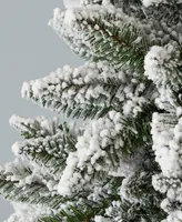 Seasonal Snow Kissed Pine 6.5' Pre-Lit Flocked Pvc Full Tree with Metal Stand, 739 Tips, 350 Led Lights
