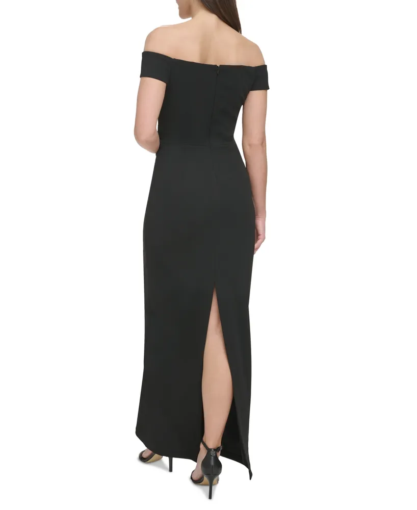 Vince Camuto Women's Off-The-Shoulder Notch-Neck Gown