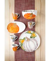 Vietri Pumpkins Small Oval Platter w/ Pumpkin