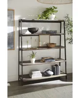 Finch 59" Wood and Metal Etagere Bookcase