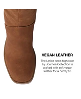 Journee Collection Women's Letice Square Toe Platform Knee High Boots