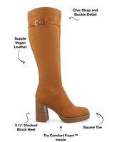 Journee Collection Women's Letice Wide Width Square Toe Platform Knee High Boots