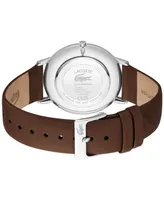 Lacoste Men's Crocorigin Quartz Brown Leather Strap Watch 40mm