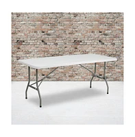 Emma+Oliver 6-Foot Bi-Fold Plastic Folding Table