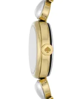 kate spade new york Women's Monroe Three Hand Gold-Tone Stainless Steel and Imitation Pearl Watch 24mm