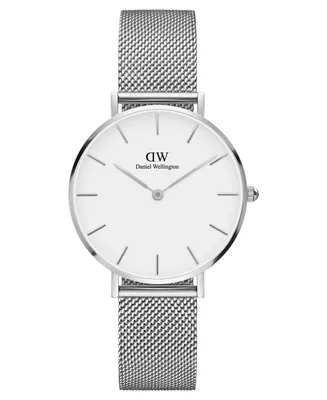 Daniel Wellington Women's Petite Sterling Silver-Tone Stainless Steel Watch 32mm