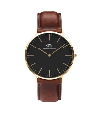 Daniel Wellington Men's Classic Saint Mawes Brown Leather Watch 40mm