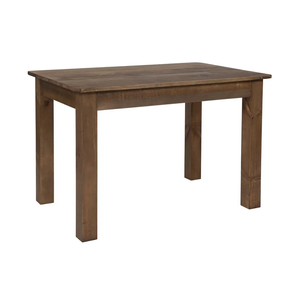 Merrick Lane Rectangular Antique Solid Pine Farm Dining Table