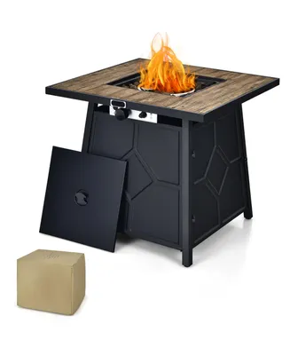 Costway 28 Inches Propane Gas Fire Pit Table 40,000 Btu Outdoor Heater