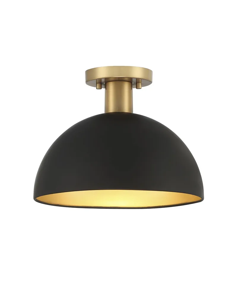 Trade Winds Lighting Trade Winds Hazel 1-Light Ceiling Light in Matte Black with Natural Brass