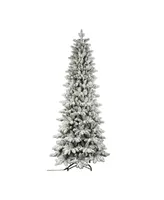 Santa's Workshop 7.5' Prelit Flocked Tree, Polyethylene and Polyvinyl Chloride