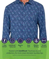 Society of Threads Men's Regular-Fit Non-Iron Performance Stretch Geo-Print Button-Down Shirt