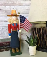 Santa's Workshop 14" Cowgirl and Flag Nutcracker Figurine