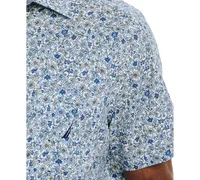 Nautica Men's Floral Print Short-Sleeve Button-Up Shirt