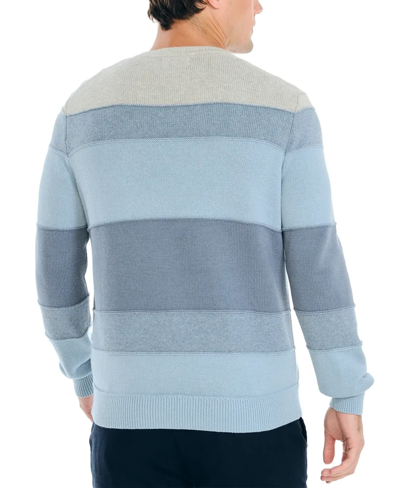 Nautica Men's Striped Long Sleeve Crewneck Sweater