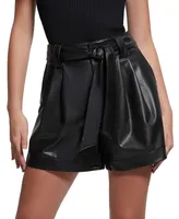 Guess Women's Mariah Tied Faux-Leather Shorts