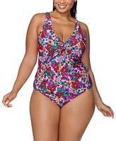 Raisins Curve Trendy Plus Muna Floral One-Piece Swimsuit