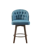 Madison Park Onyx 20.5" Wide Fabric Upholstered 360 Degree Swivel Counter Stool