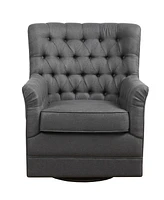 Madison Park Mathis 29.5" Fabric Wide Swivel Glider Chair