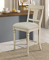 Martha Stewart Fiona 18" Wide Fabric with Wood Legs Counter Stool