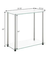 Convenience Concepts 23.75" Glass Designs2Go Chairside End Table