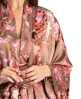 Midnight Bakery Women's Melodi Satin Floral Robe