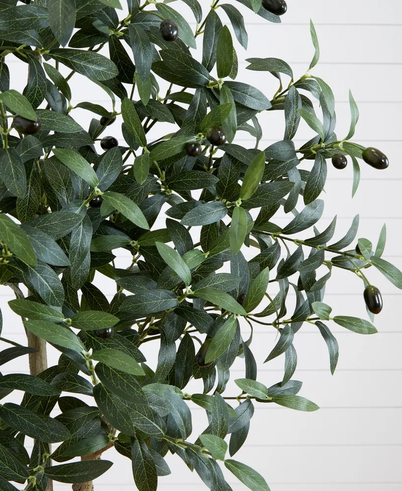 Nearly Natural 72" Artificial Olive Tree with Decorative Planter