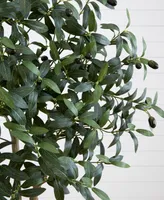 Nearly Natural 72" Artificial Olive Tree with Decorative Planter