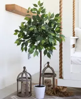 Nearly Natural 48" Artificial Ficus Tree with Decorative Planter