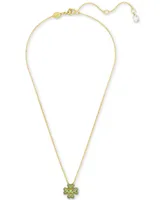 Swarovski Gold-Tone Color Crystal Clover Pendant Necklace, 15" + 2-3/4" extender