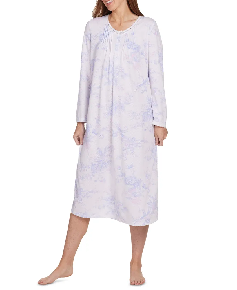 Miss Elaine Women's Short-Sleeve Embroidered Nightgown - Macy's