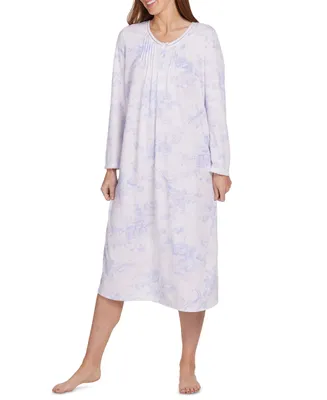 Miss Elaine Women's Floral Pintucked Nightgown