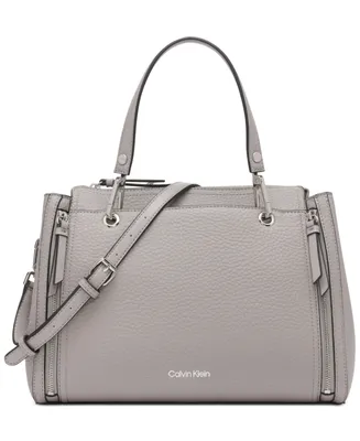 Calvin Klein Garnet Triple Compartment Top Zipper Satchel