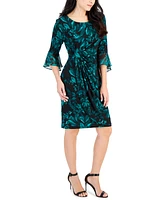 Connected Petite Printed Side Tab Sheath Dress