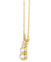 Le Vian Vanilla Pearls (3-6mm) & Nude Diamond (1/6 ct. t.w.) Adjustable 19" Statement Necklace in 14k Gold