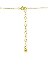 Giani Bernini Cubic Zirconia Heart Curved Bar Collar Necklace, 16" + 2" extender, Created for Macy's