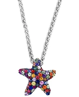 Effy Multi-Sapphire Starfish 18" Pendant Necklace (2-7/8 ct. t.w.) in Sterling Silver