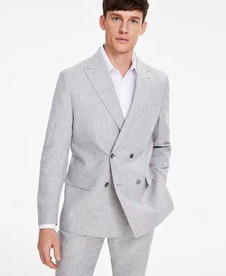 Tommy Hilfiger Men's Modern-Fit Double-Breasted Linen Suit Jacket