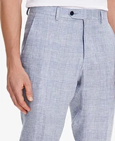 Tommy Hilfiger Men's Modern-Fit Blue Plaid Linen Suit Separate Pants