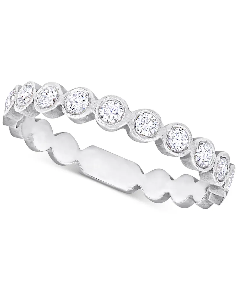 Diamond Bezel Semi-Eternity Band (1/3 ct. t.w.) 14k Gold