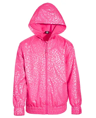 Id Ideology Big Girl Leopard-Print Hooded Windbreaker Jacket, Created for Macy's