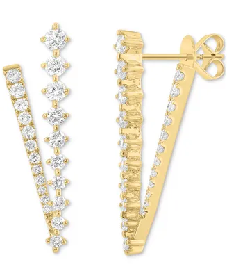 Effy Diamond V-Shape Drop Earrings (1-1/6 ct. t.w.) in 14k Gold