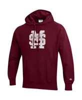 Men's Champion Maroon Mississippi State Bulldogs Vault Logo Reverse Weave Pullover Hoodie