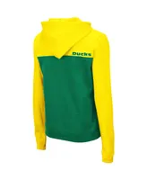 Women's Colosseum Yellow, Green Oregon Ducks Aidan Lightweight Half-Zip Hoodie