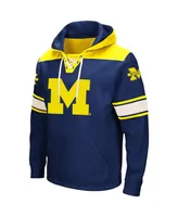 Men's Colosseum Navy Michigan Wolverines 2.0 Lace-Up Pullover Hoodie