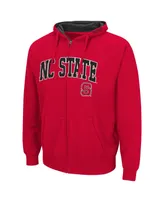 Men's Colosseum Red Nc State Wolfpack Arch & Logo 3.0 Full-Zip Hoodie